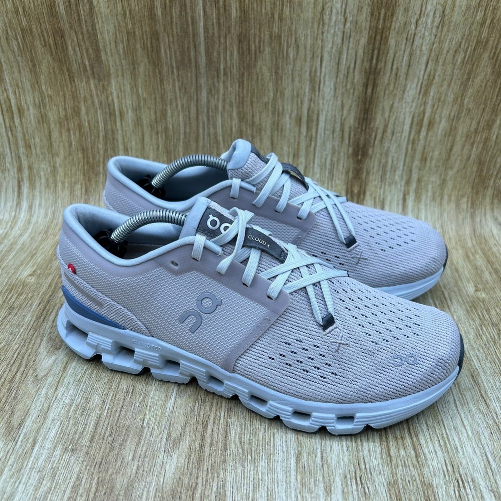 On Cloud X Running Shoes Women's Size 8.5 Silver Chambray Low Top Sneakers